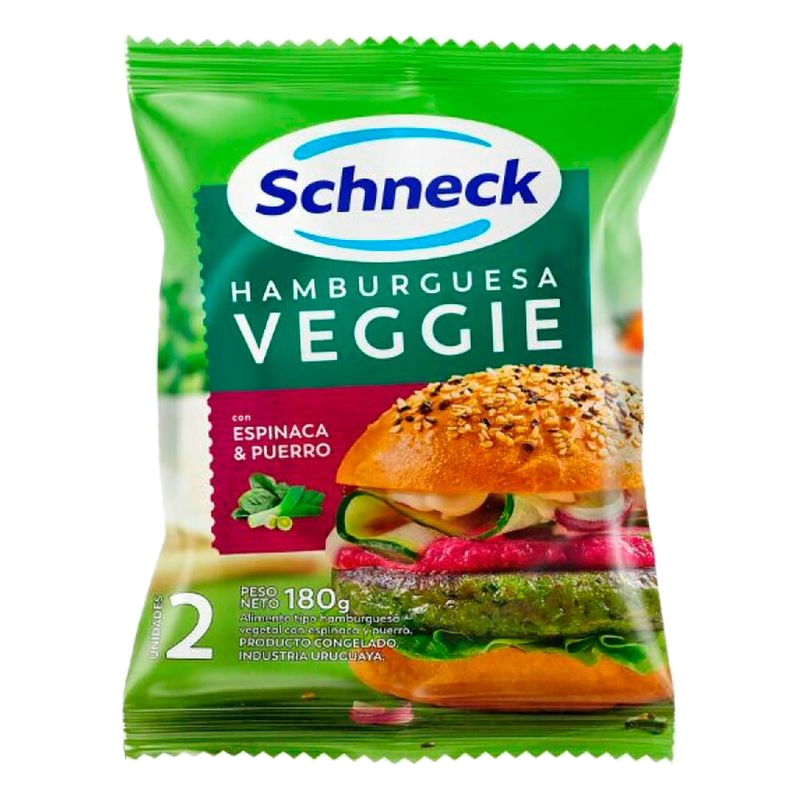 Hamburguesas Veggie Schneck Espinaca Y Puerro 2 Unidades 180 G