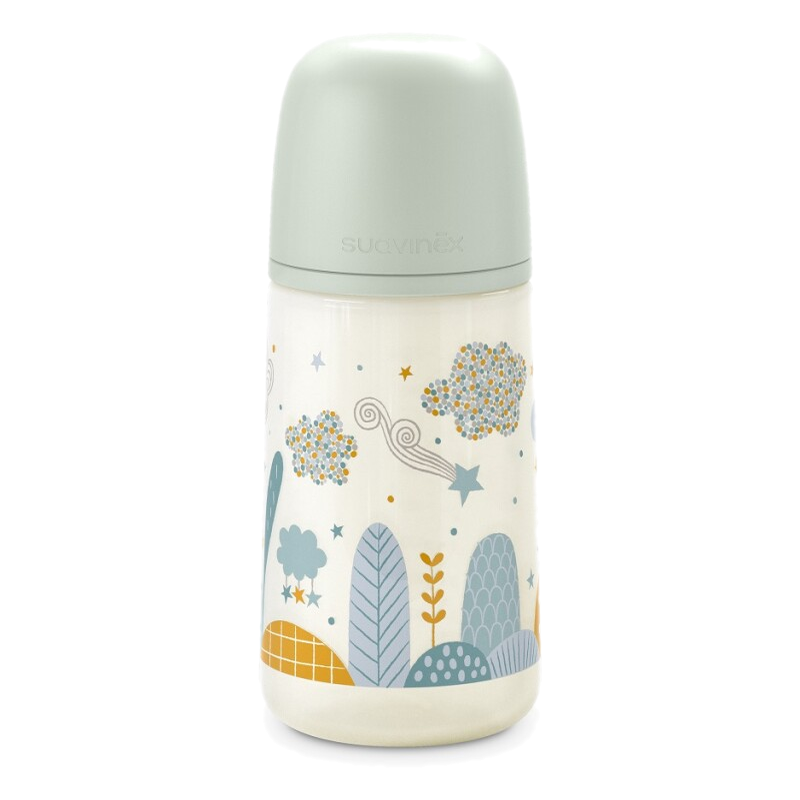 Suavinex Biberón Anatomico 0-6 Meses Flujo M Verde 270 Ml