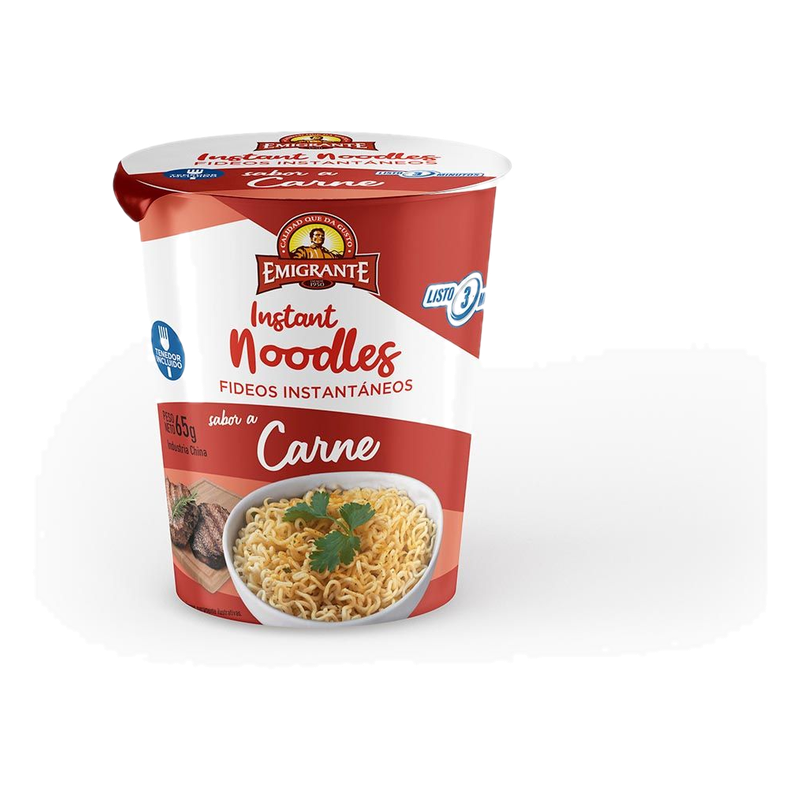 Fideos Instantáneos Emigrante Cup Noodle Sabor Carne 65 G