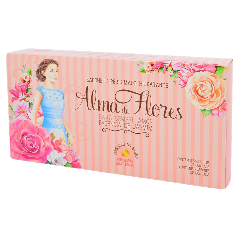 Estuche Alma De Flores Rosado Jabón 3 Unidades