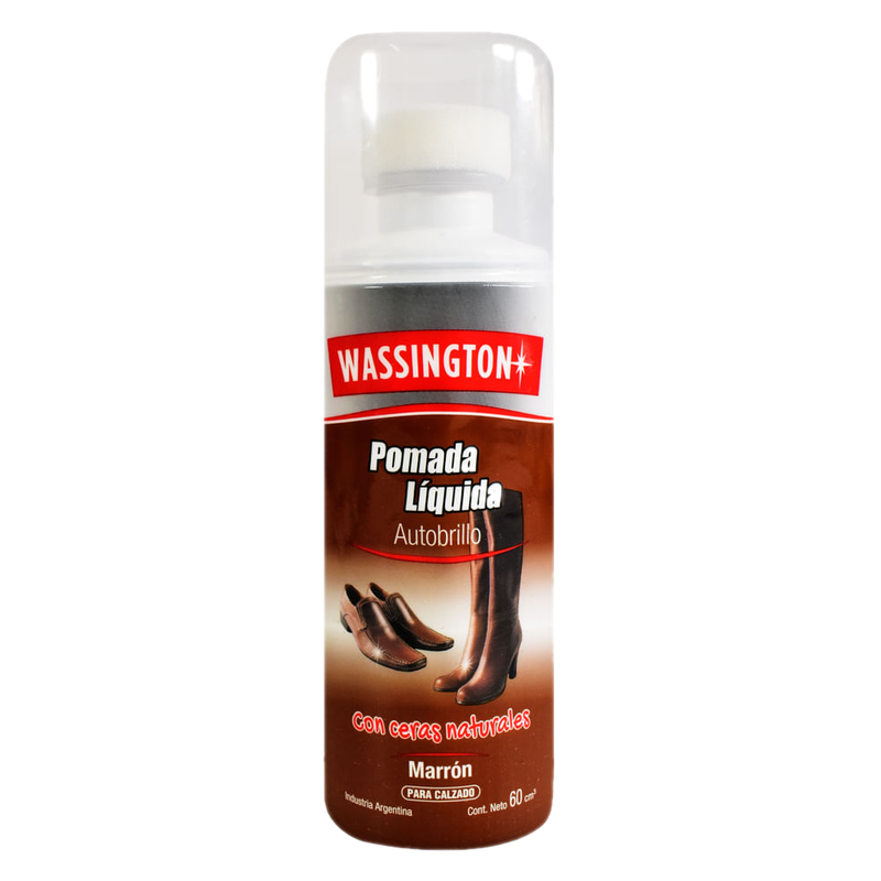 Pomada Líquida Marrón Para Calzado Wassington 60 Ml