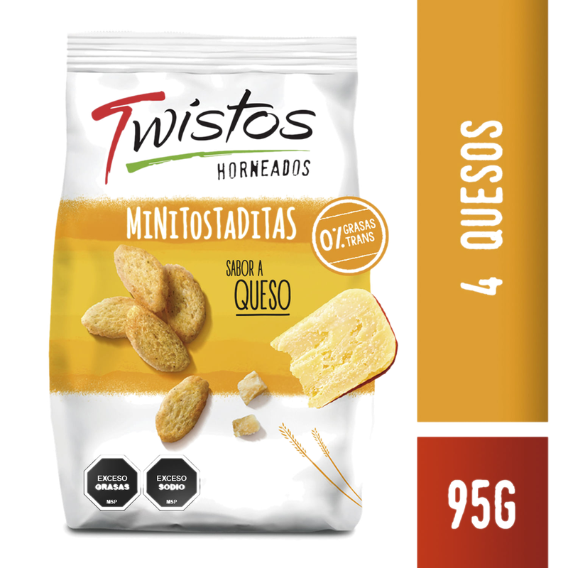 Tostadas Twistos 4 Quesos 95 G