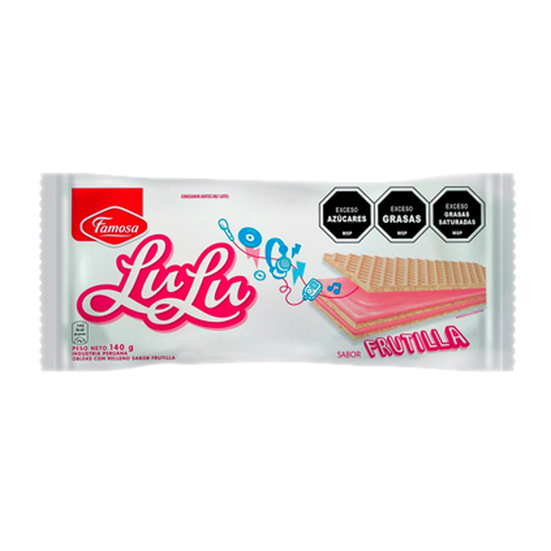 Waffle Lulu Famosa Relleno De Frutilla