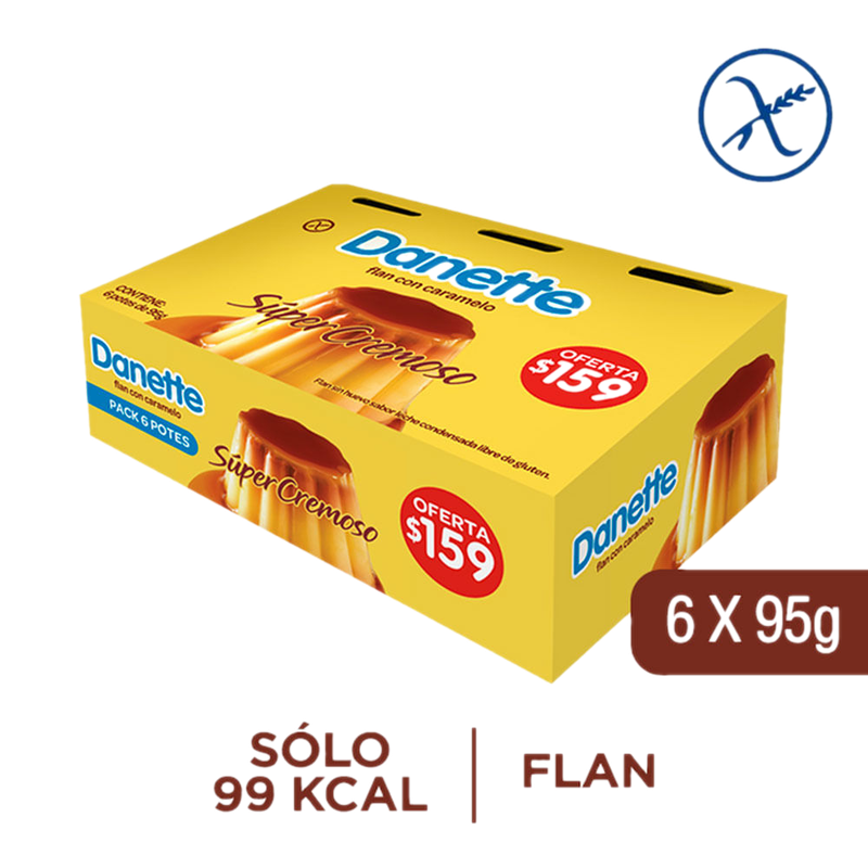 Danette Flan Pack 6 Unidades