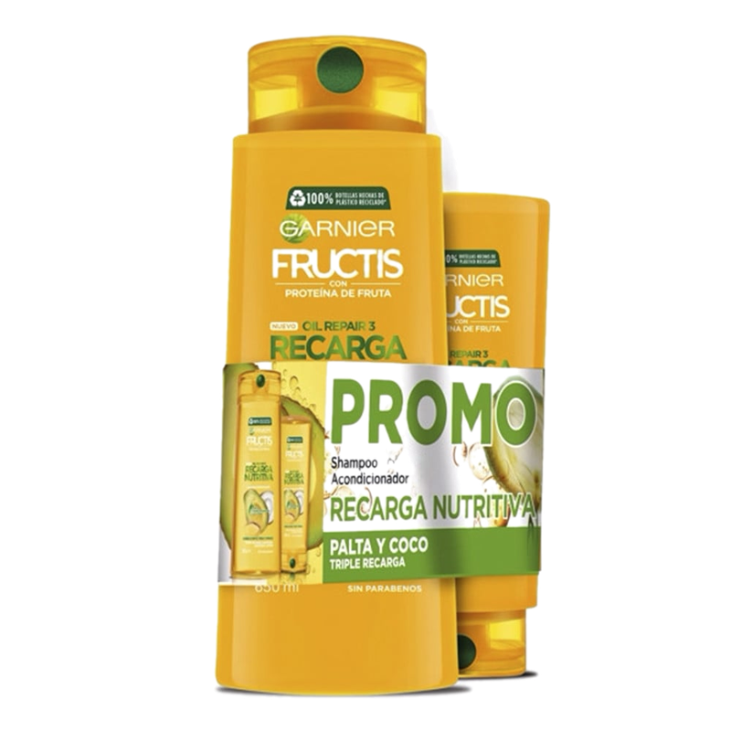 Pack Shampoo Fructis Recarga Nutritiva 350 Ml + Acondicionador 200 Ml