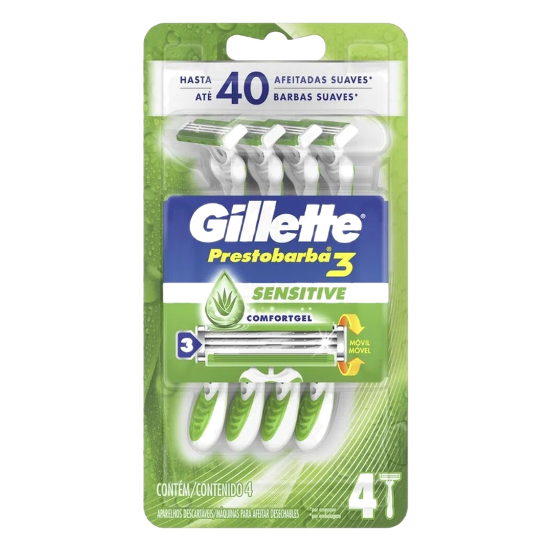 Maquina De Afeitar Gillette Prestobarba 3 Sensitive 4 Unidades