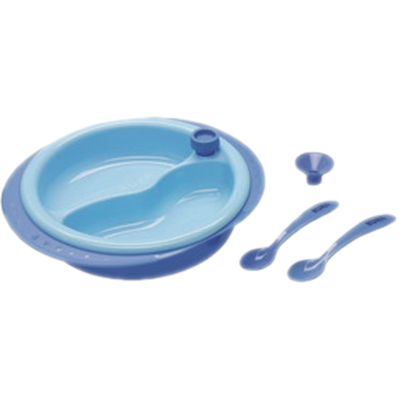Kuka Plato Termico Cubiertos Y Ventosa Azul [3 Unidades]