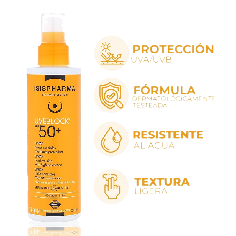 Protector Solar Isispharma Uveblock Spray Fps50 200 Ml