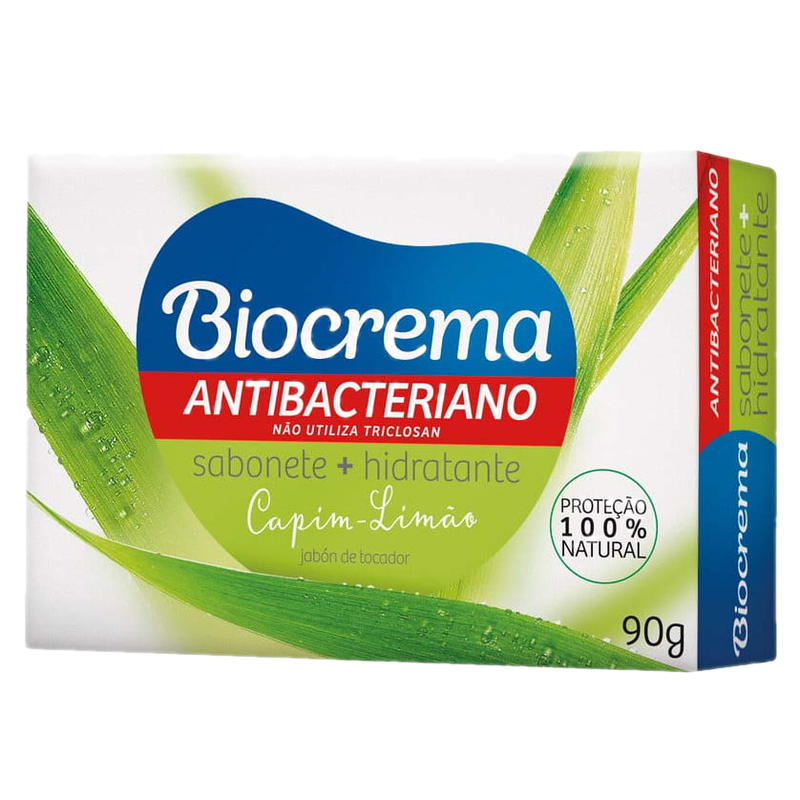 Jabón En Barra Antibacterial Biocrema Limón Corporal 90 G