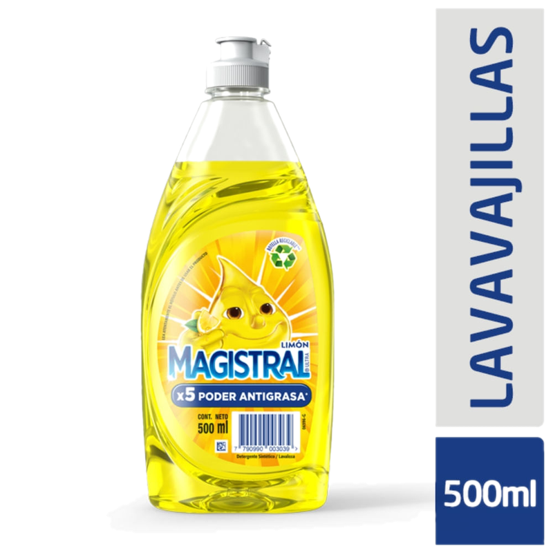 Detergente Lavavajilla Magistral Ultra Limón 500 Ml