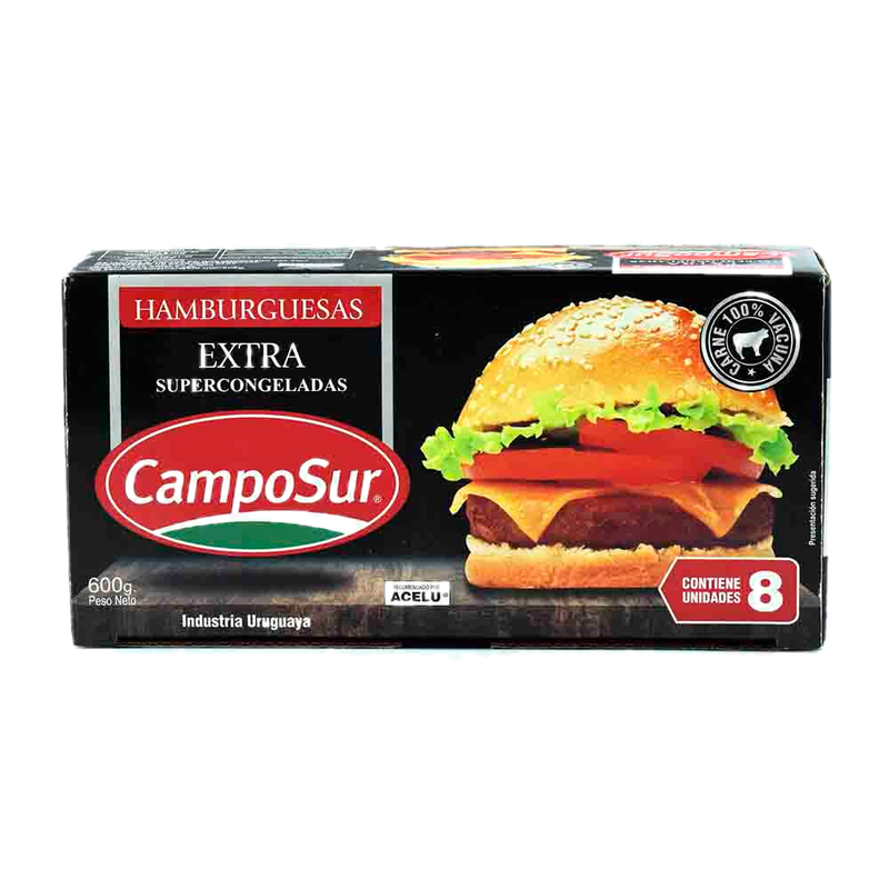 Hamburguesas Extra Camposur 8 Unidades 600 G