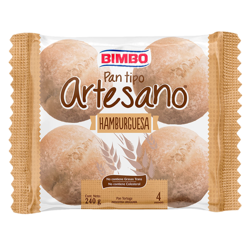 Pan Para Hamburguesa X 4 Bimbo Artesano 240 G