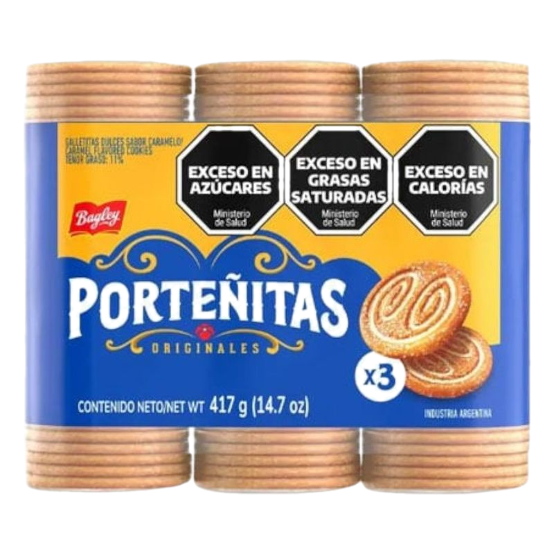 Galletitas Porteñitas Bagley Tripack 417 G