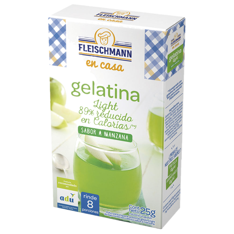 Gelatina Light Fleischmann Manzana 8 Porciones