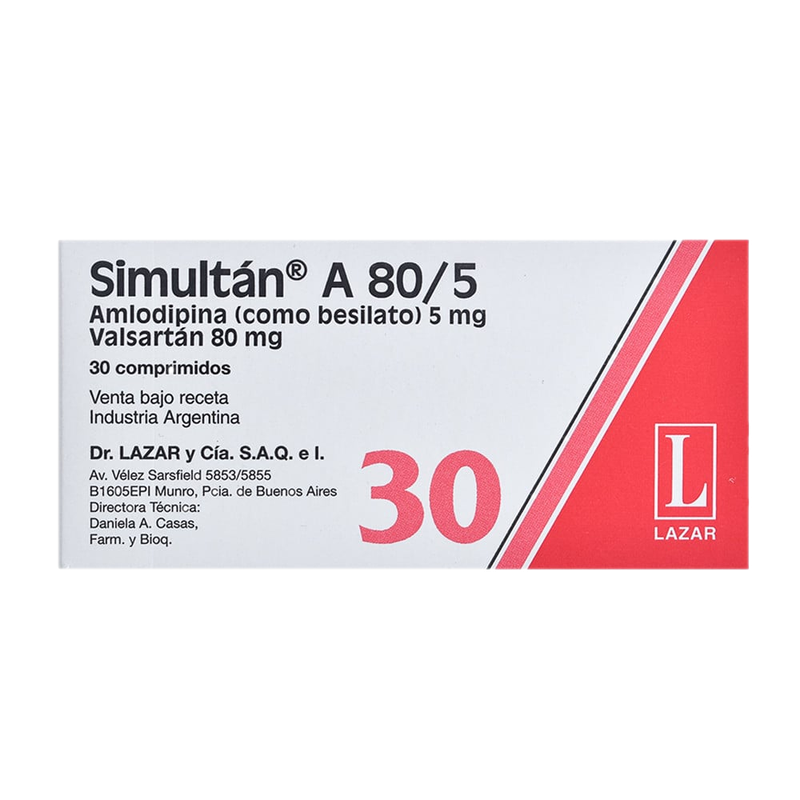 Simultan A 80/ 5 Mg 30 Comprimidos.