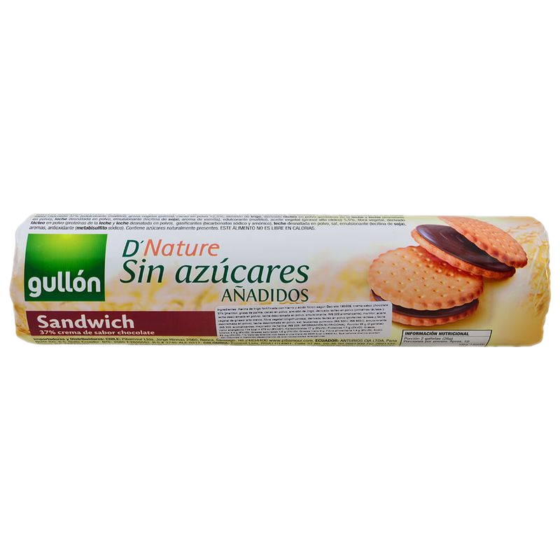 Galletitas Gullón Rellena Choco Sin Azúcar 250 G