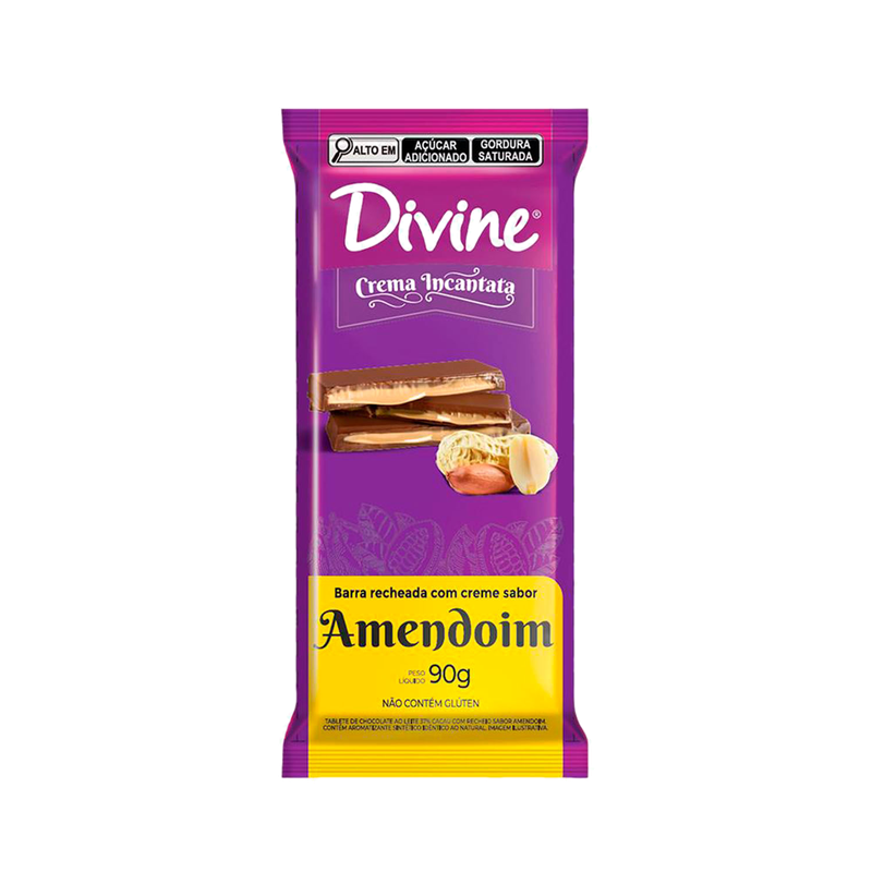 Tableta Chocolate Divine Rellena De Crema De Maní 90 G