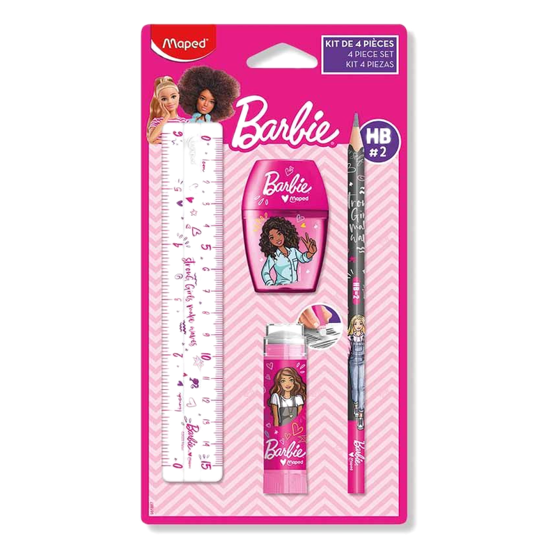 Set Escolar De Barbie Maped 4 Piezas
