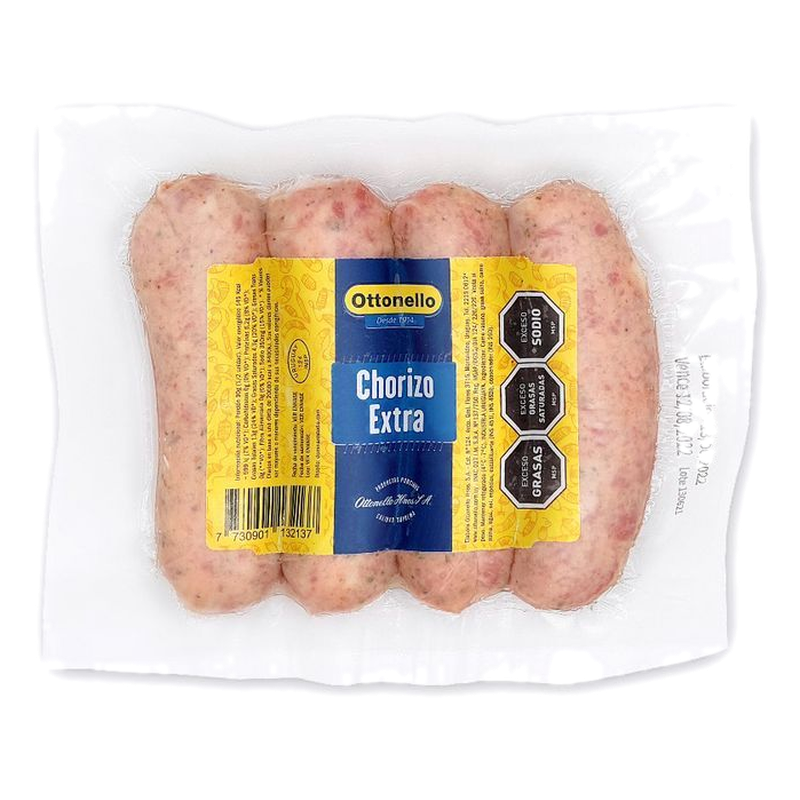 Chorizo Extra Ottonello 4 Unidades Envasado Al Vacío