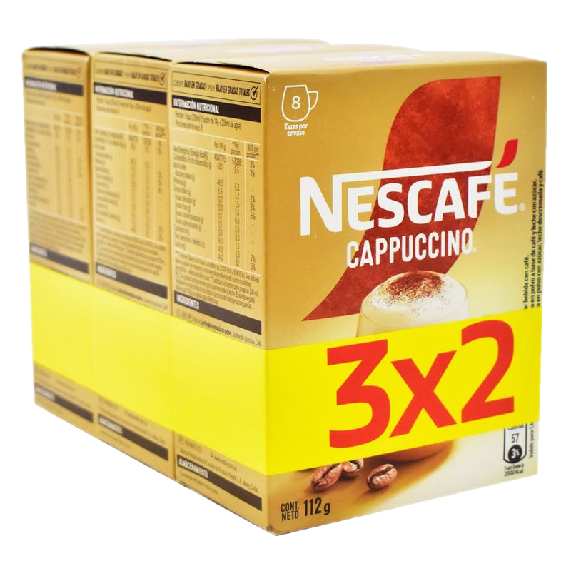 Pack 3 X 2 Cappuccino Nescafé Clásico 8 Sobres
