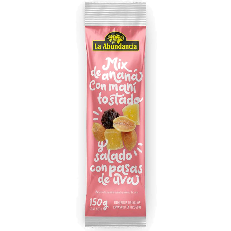 Mix Ananá Con Maní Frito Y Pasas La Abundancia 150 G