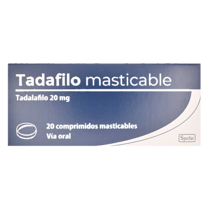 Tadafilo Masticable 20 Mg 20 Comprimidos Masticables