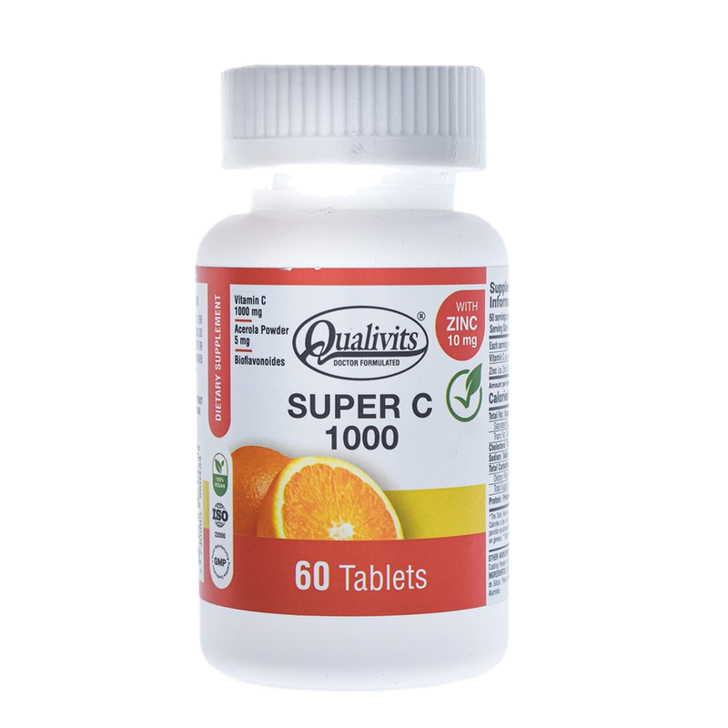 Super C Qualivits 1000 Mg + Zinc 60 Tabletas