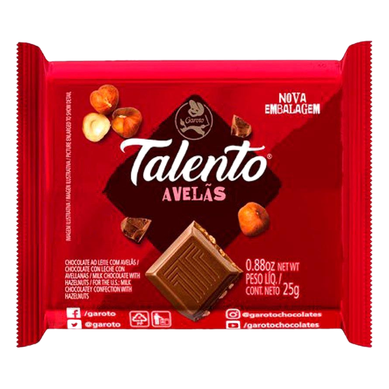 Chocolate Mini Talento De Avellana Garoto 25 G