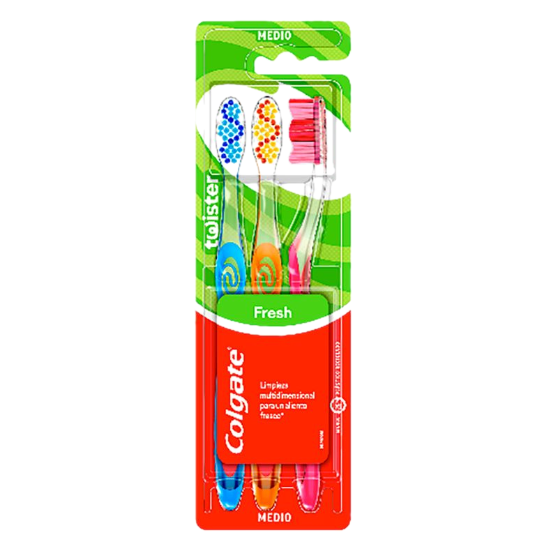 Cepillo Dental Colgate Twister Medio 3 Unidades