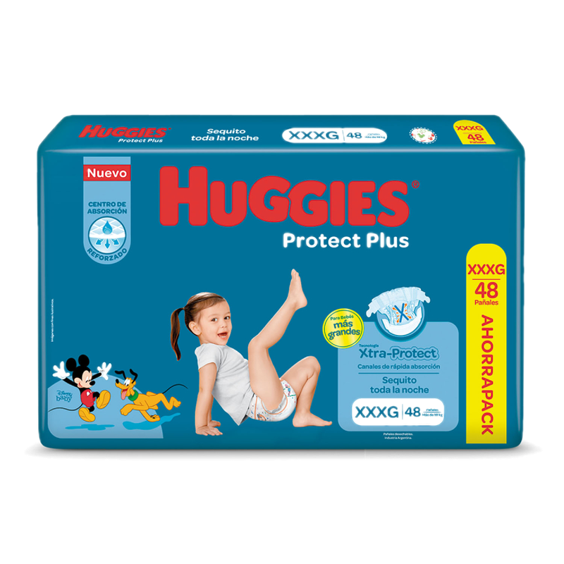 Pañales Huggies Protect Plus Xxxg 48 Unidades
