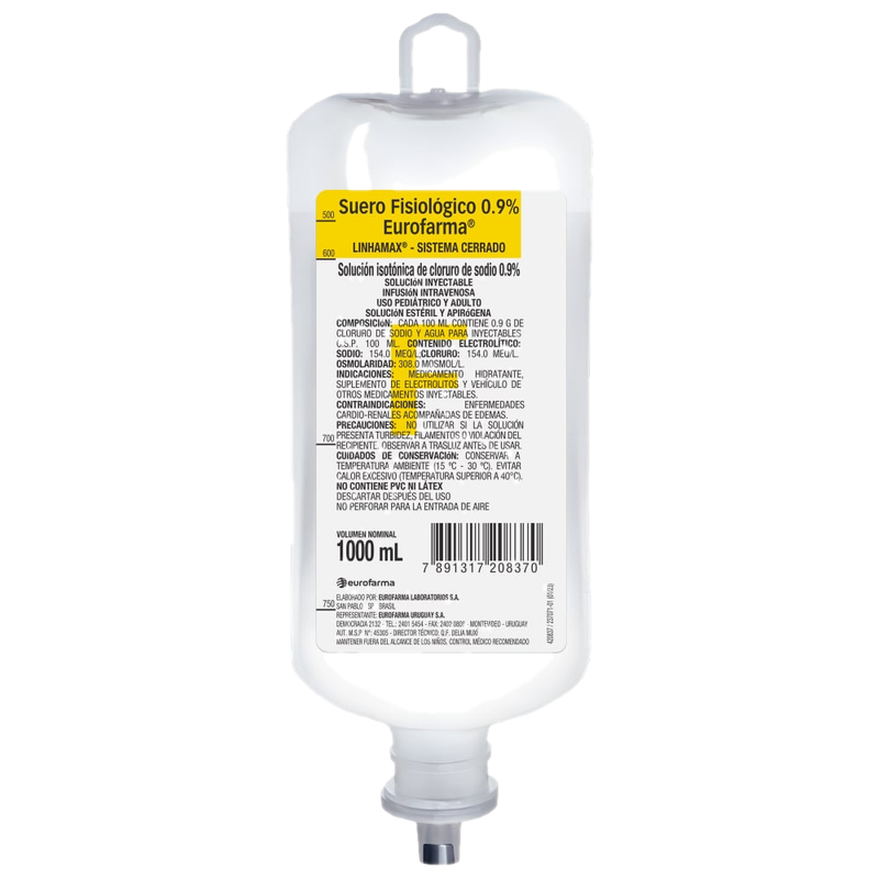 Suero Fisiológico 0.9% 1000 Ml