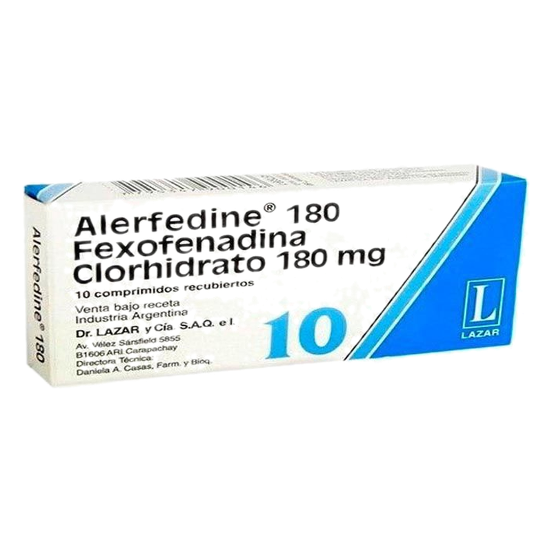 Alerfedine 180 Mg X 10 Comprimidos