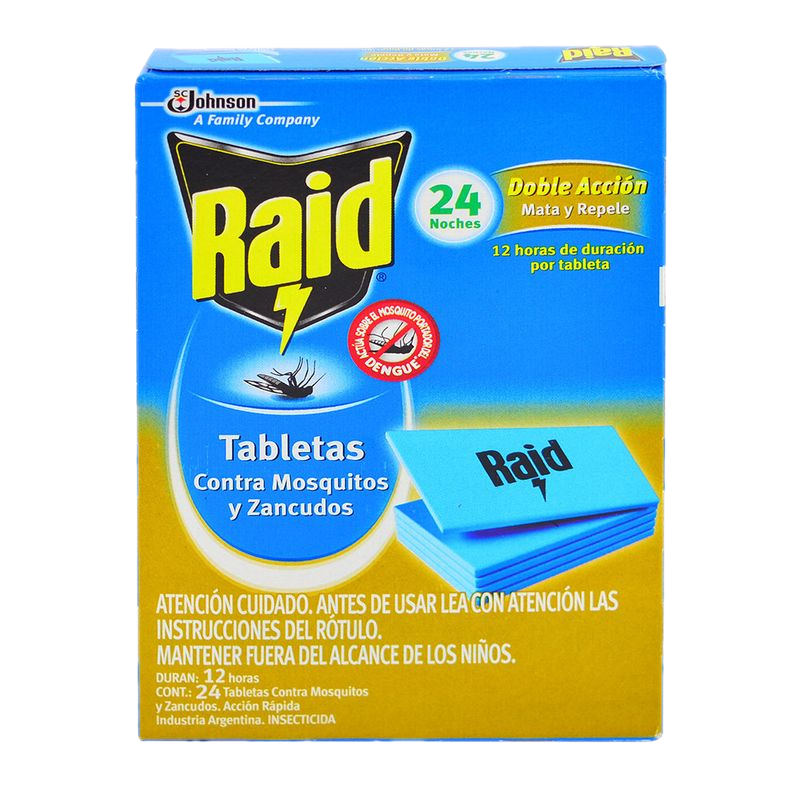 Tableta Insecticida Raid Doble Acción 24 Unidades