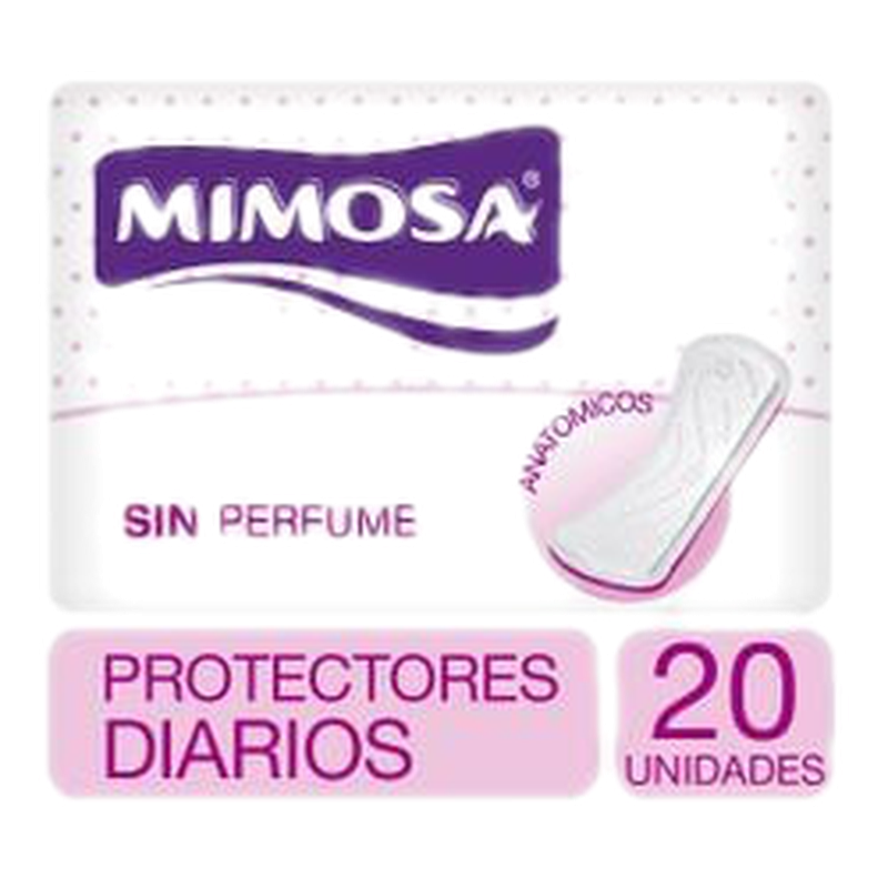 Protector Diario Mimosa Triplegado 20 Unidades .