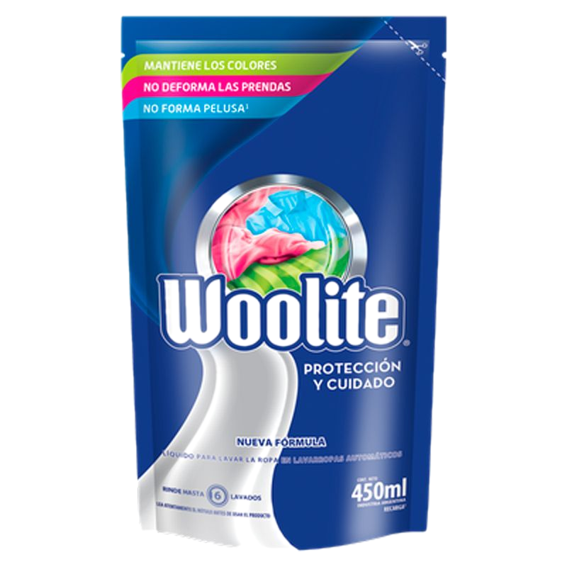 Jabón Líquido Woolite Completo Clásico Doy Pack 450 Ml