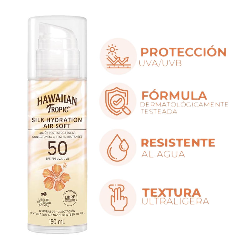 Protector Solar Hawaiian Tropic Facial Air Soft Fps30 50 Ml