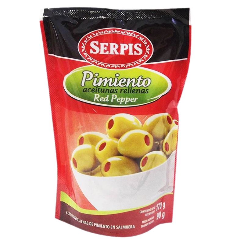 Aceituna Verdes Con Pimientos Serpis 170 G