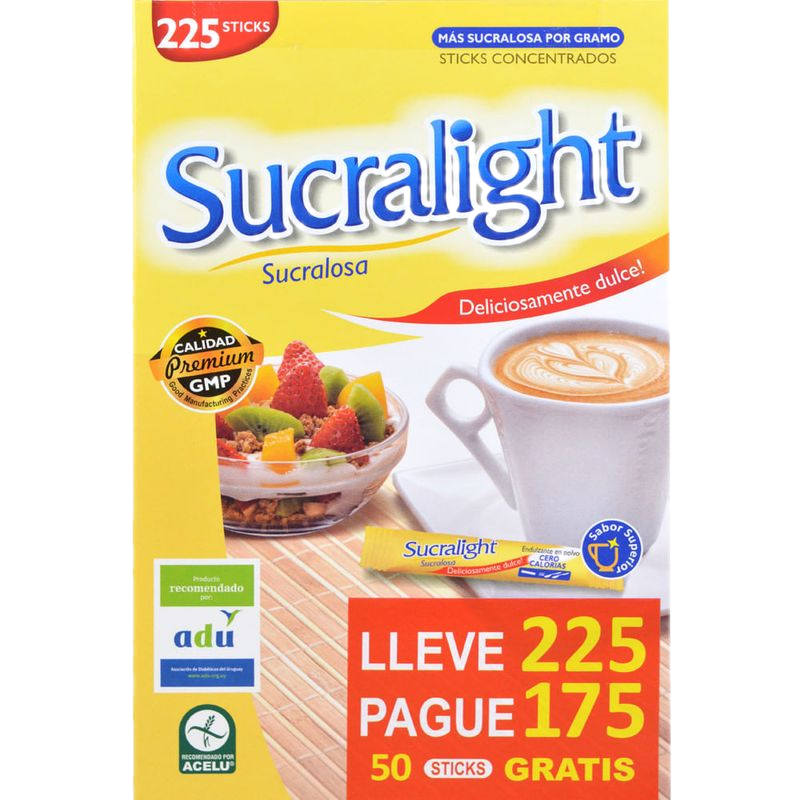 Edulcorante Sucralight Lleve 225 Pague 175 Sticks