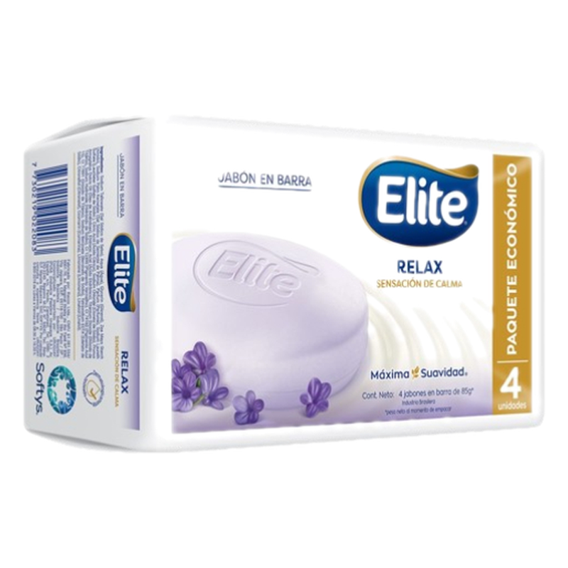 Jabón Relax Elite Con 4 Unidades 85 G