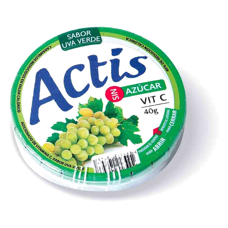 Caramelos Sin Azúcar De Uva Verde Actis 40 G