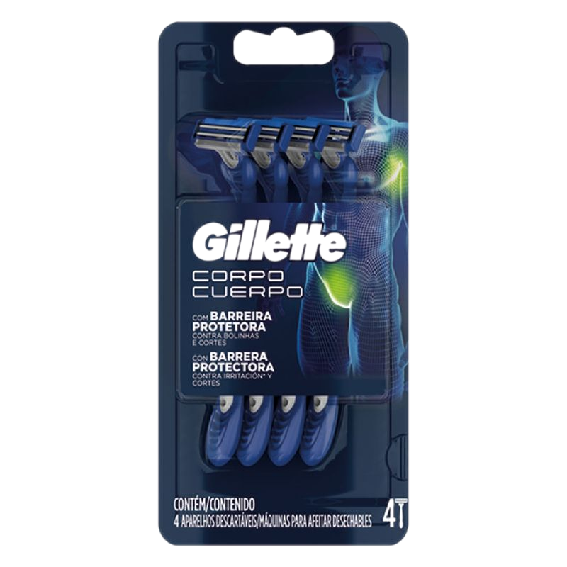 Maquina De Afeitar Gillette Corpo 4 Unidades