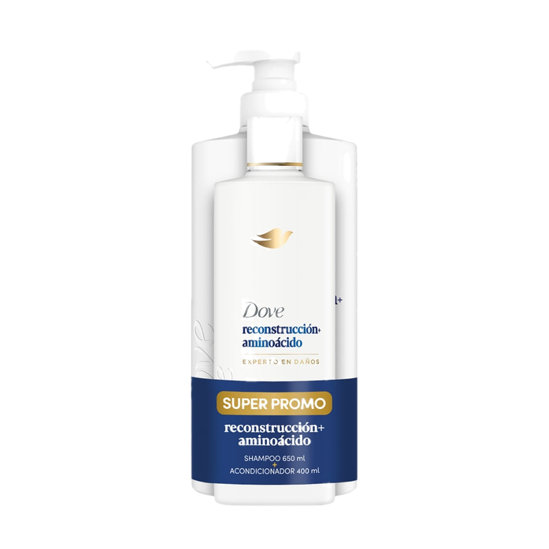 Pack Dove Reconstruccion Aminoacido Shampoo 650 Ml + Acondionador 400 Ml