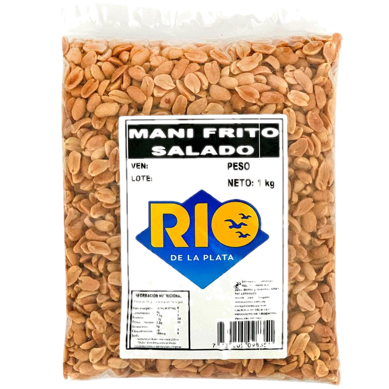 Maní Frito Salado Y Salado Rio De La Plata 1 Kg