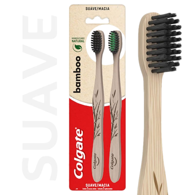 Pack 2 Unidades Cepillo Dental Colgate Bamboo