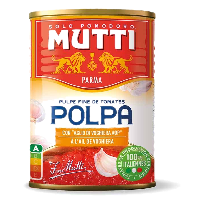 Pulpa De Tomate Mutti Con Ajo Lata 400 G