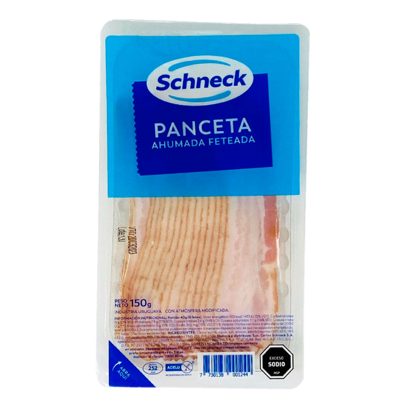 Panceta Ahumada Feteada Schneck Al Vacio 150 G