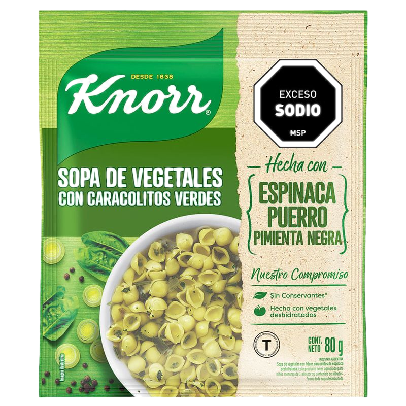 Sopa Casera Knorr Vegetales Con Pasta Verde 80 G