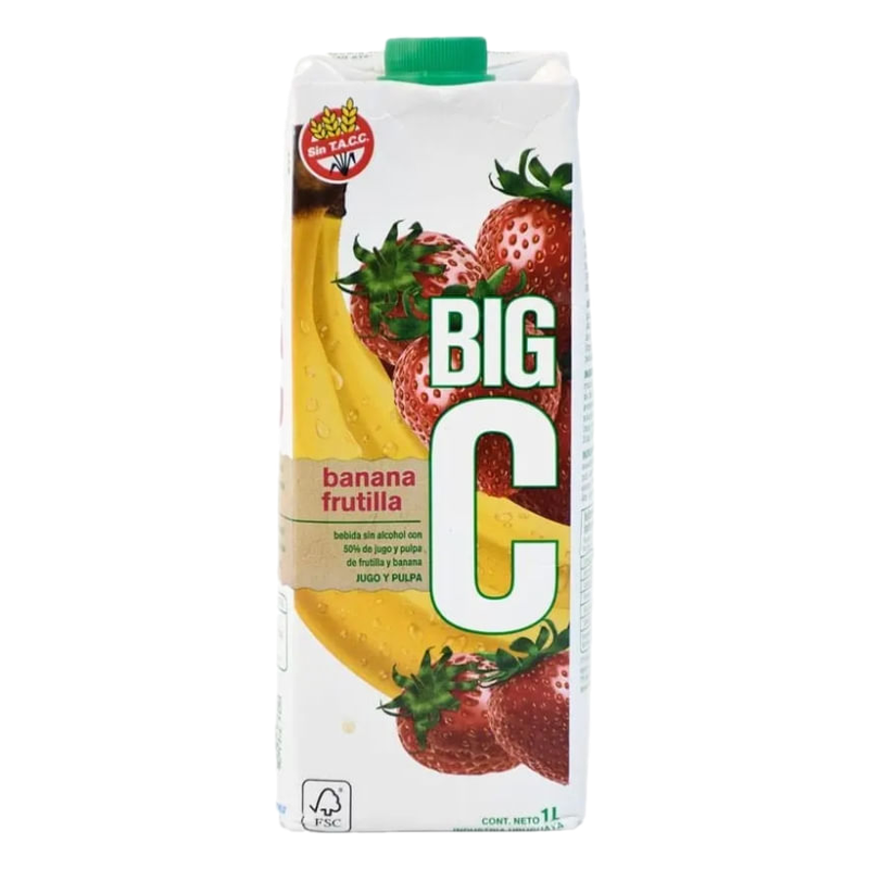 Jugo Big C Sabor Frutilla Y Banana 1 L