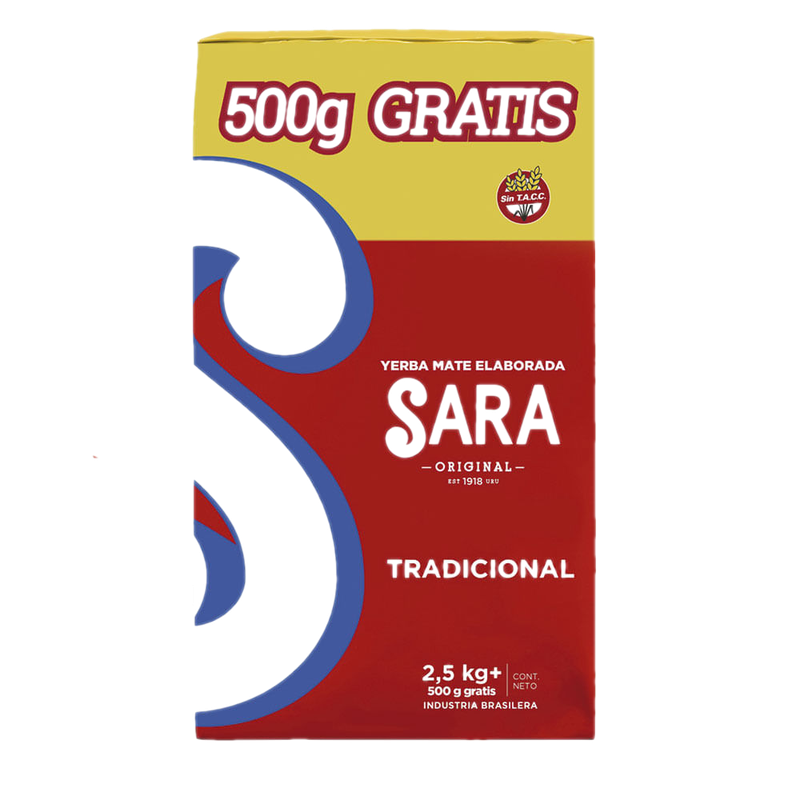 Yerba Mate Sara Tradicional 2.5 Kg + 500 G Gratis