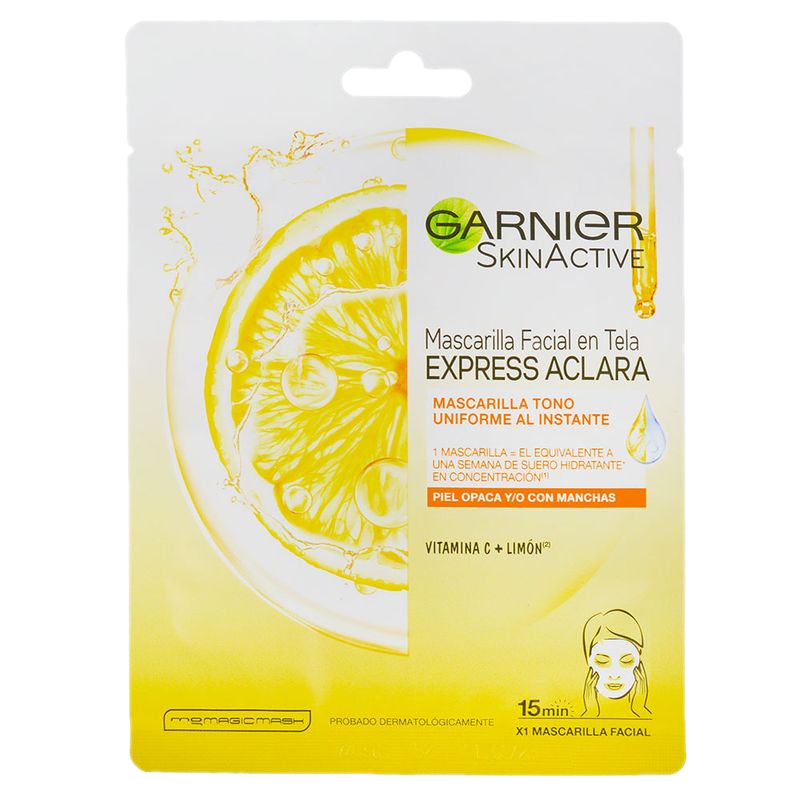 Mascarilla De Tela Garnier Express Aclara